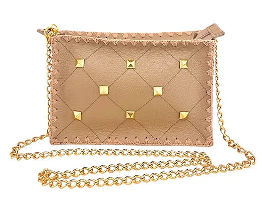 Bolsa Mari Spike Argila + Alça de corrente